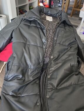 Goosecraft Padded Leather full Body Length Jacket Rare Small
